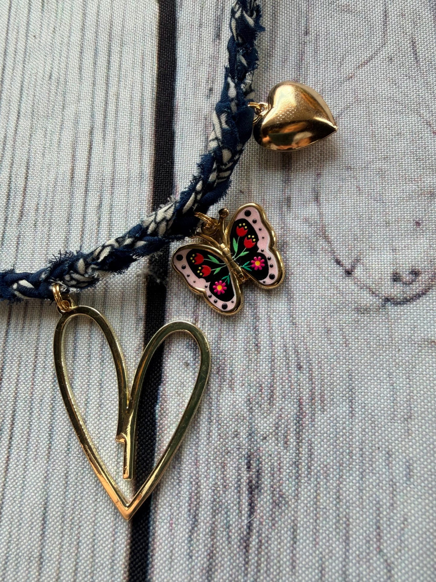 Navy Butterfly Necklace