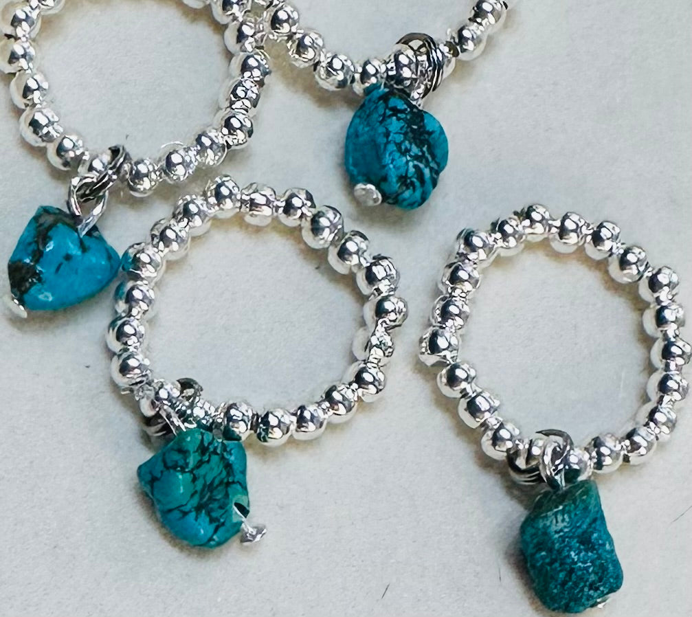 Silver & Turquoise Bandana Charm
