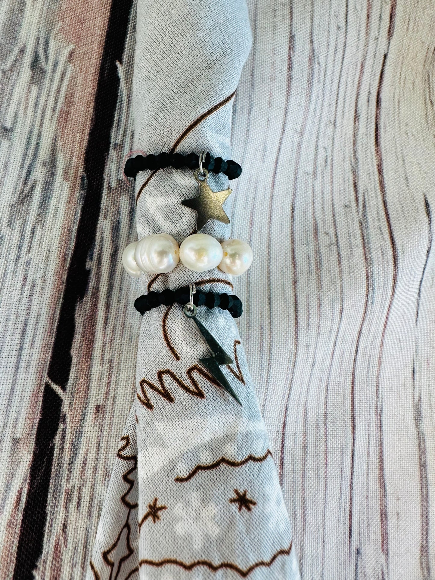 White Pearl Bandana Charm