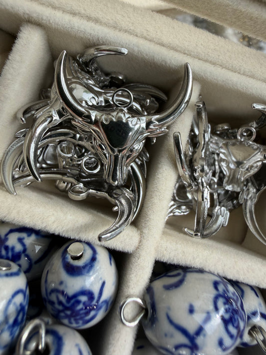 Silver Steer Charm