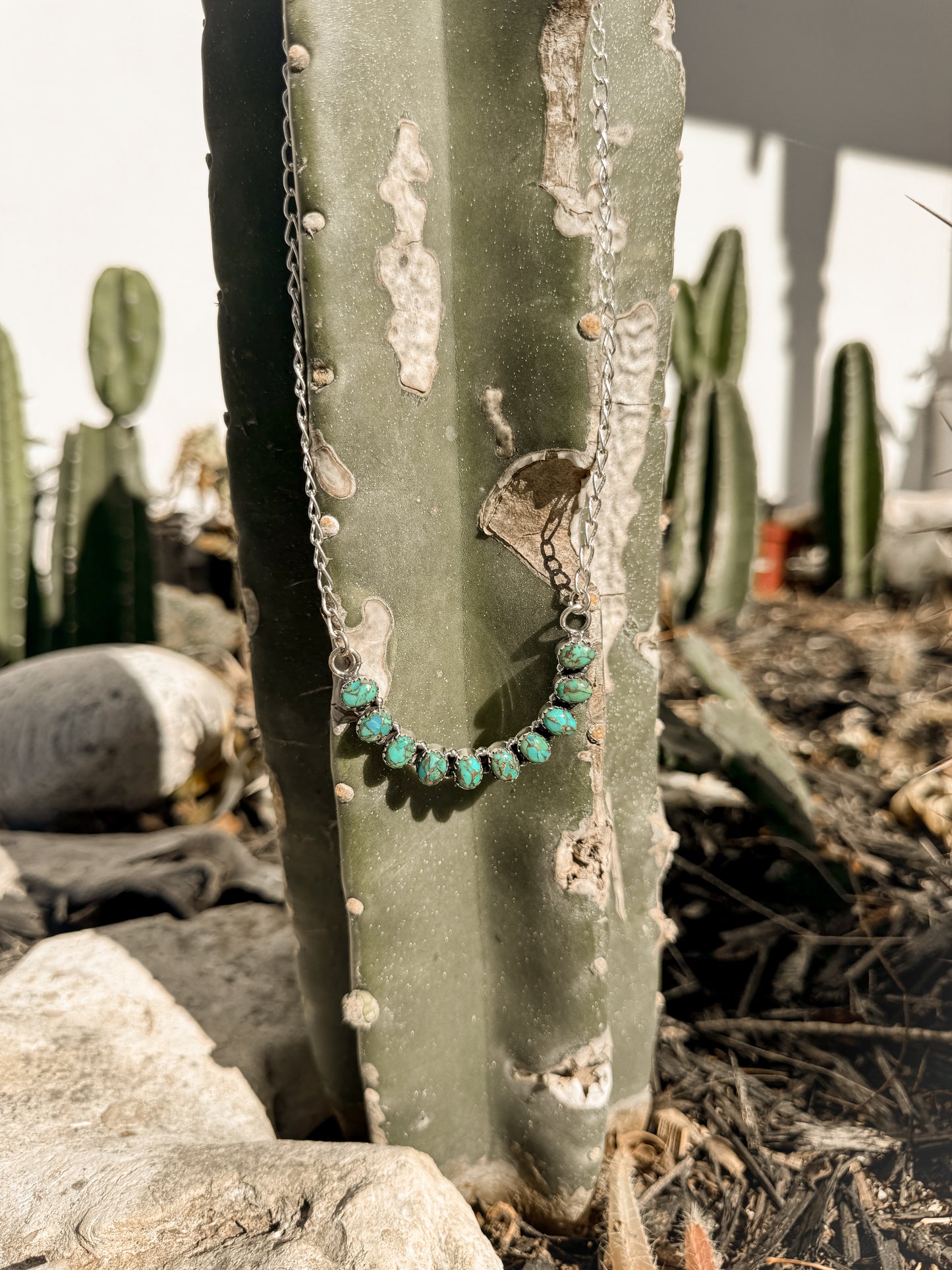 Turquoise Curved Bar Necklace
