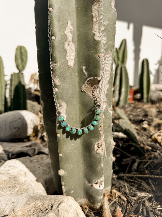 Turquoise Curved Bar Necklace