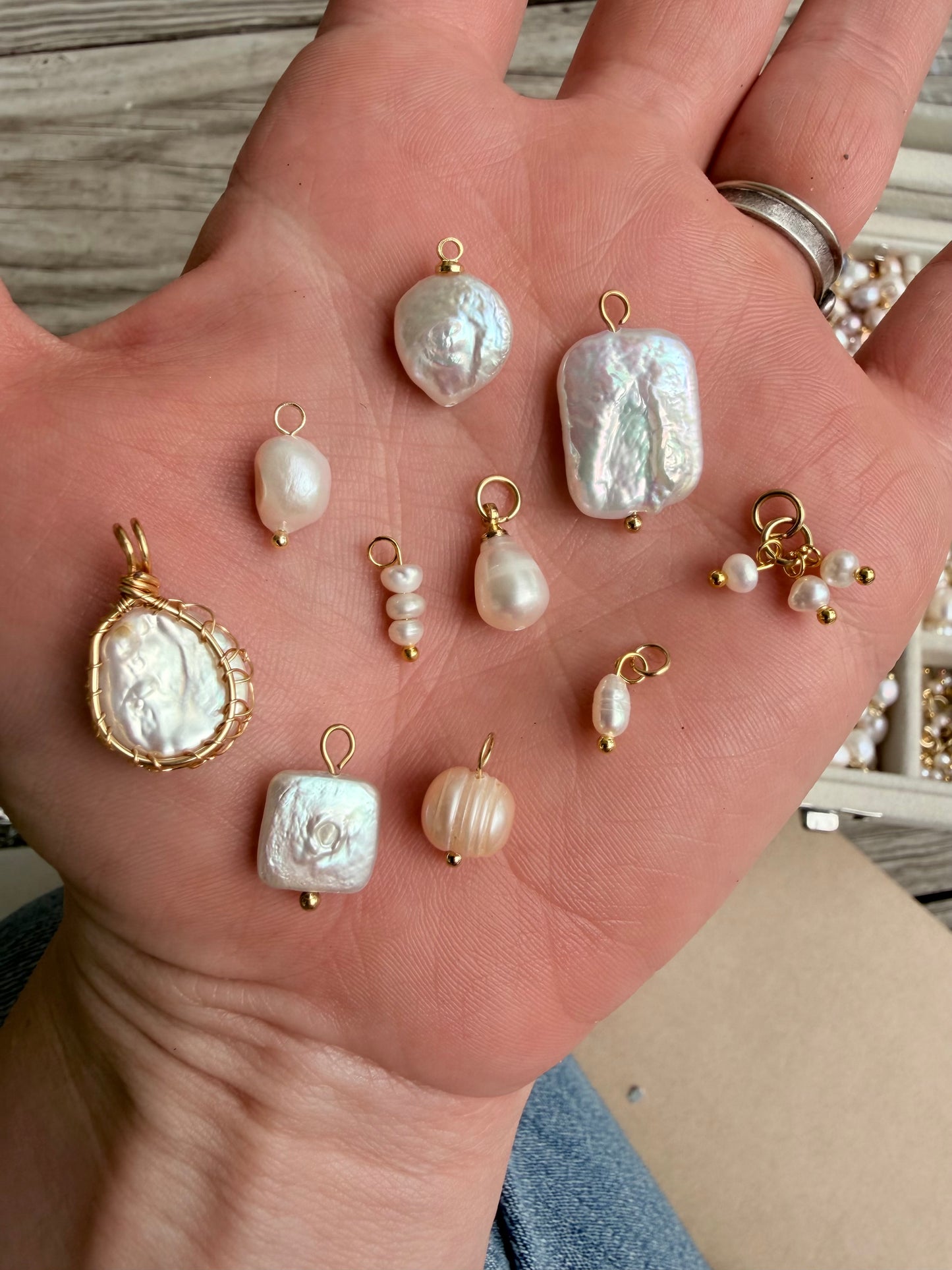 Gold & Pearl Charms