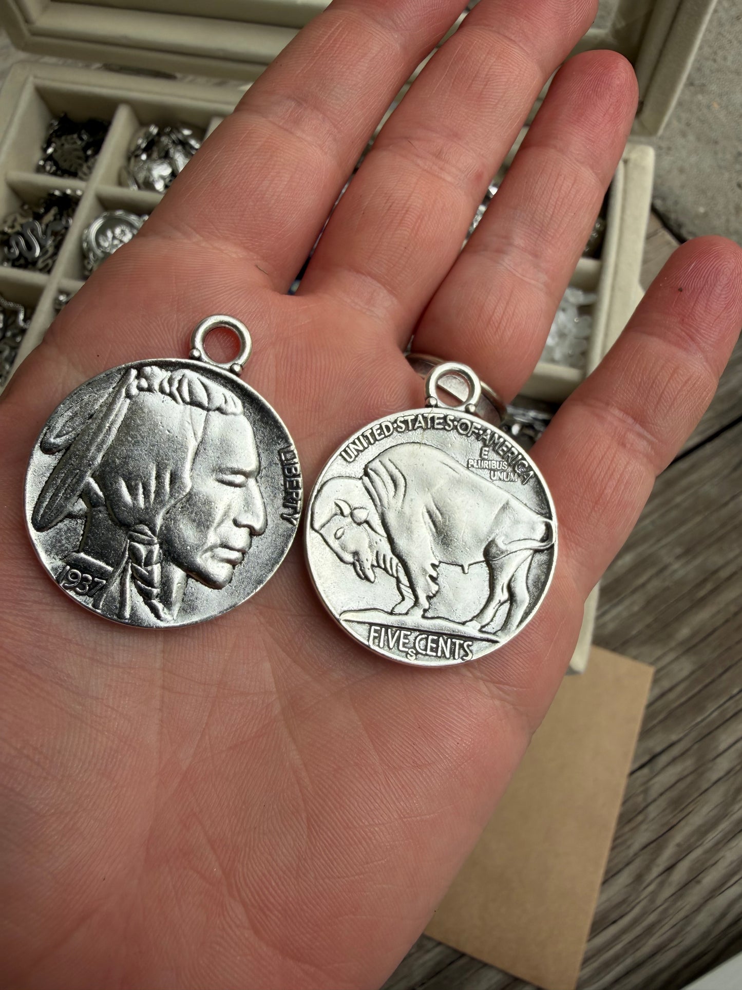 Buffalo Nickel Silver Charm