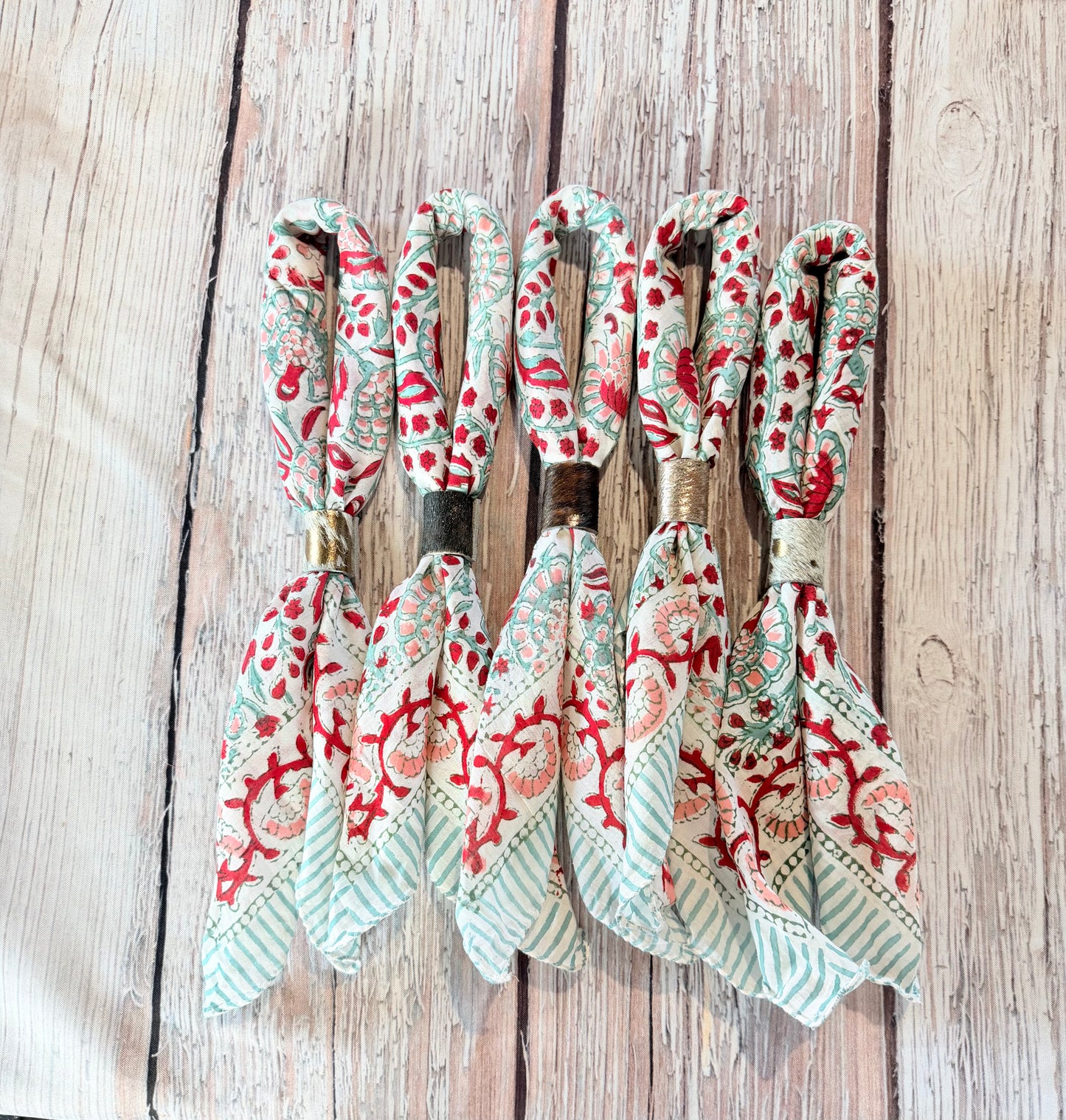 Green Stripe Floral Bandana