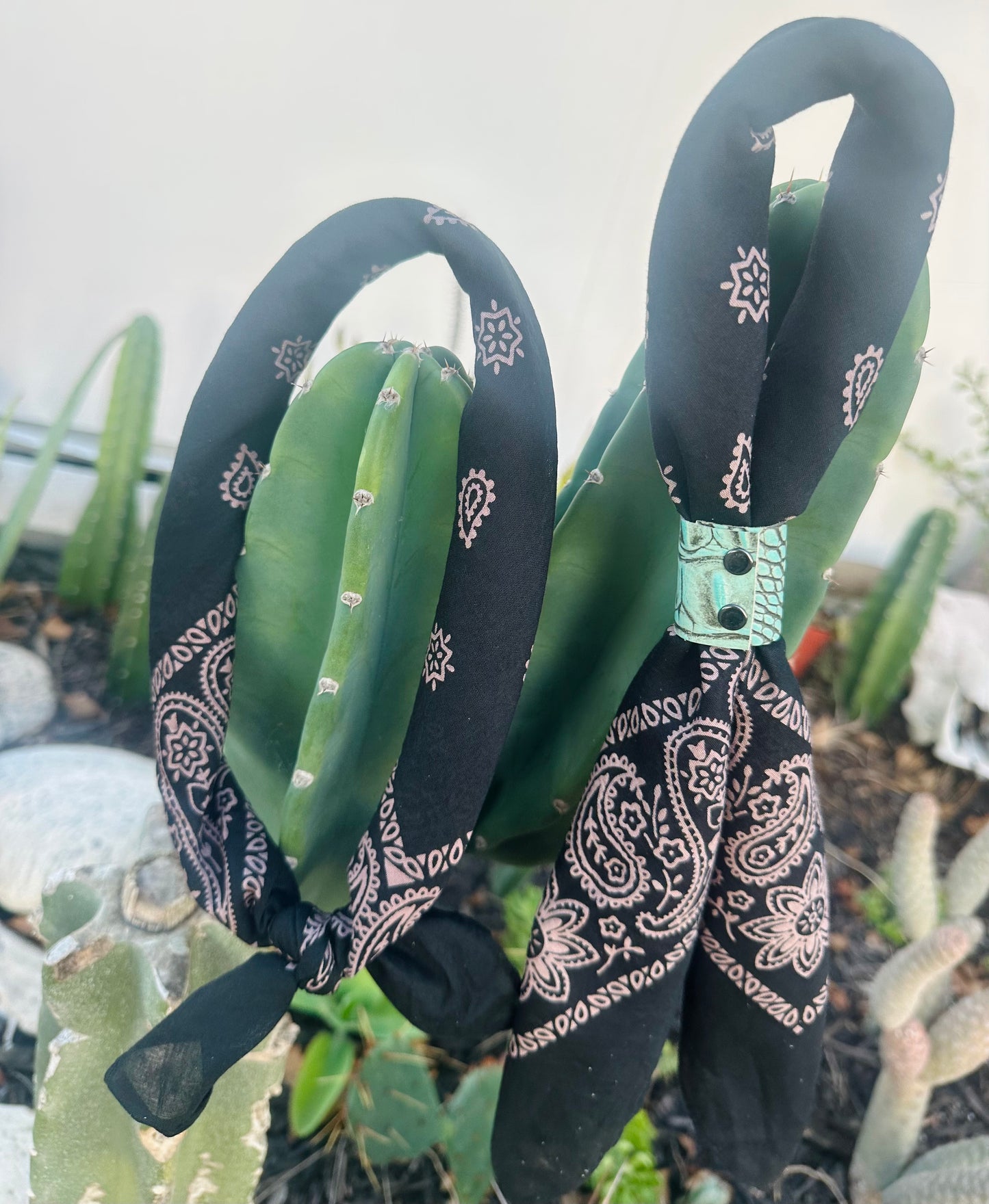 Turquoise Croc Bandana Slide