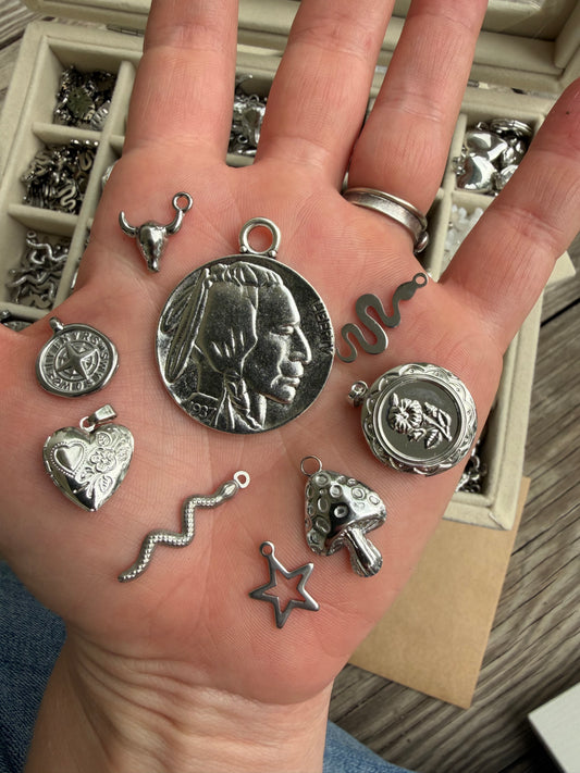 Silver Snake Charm