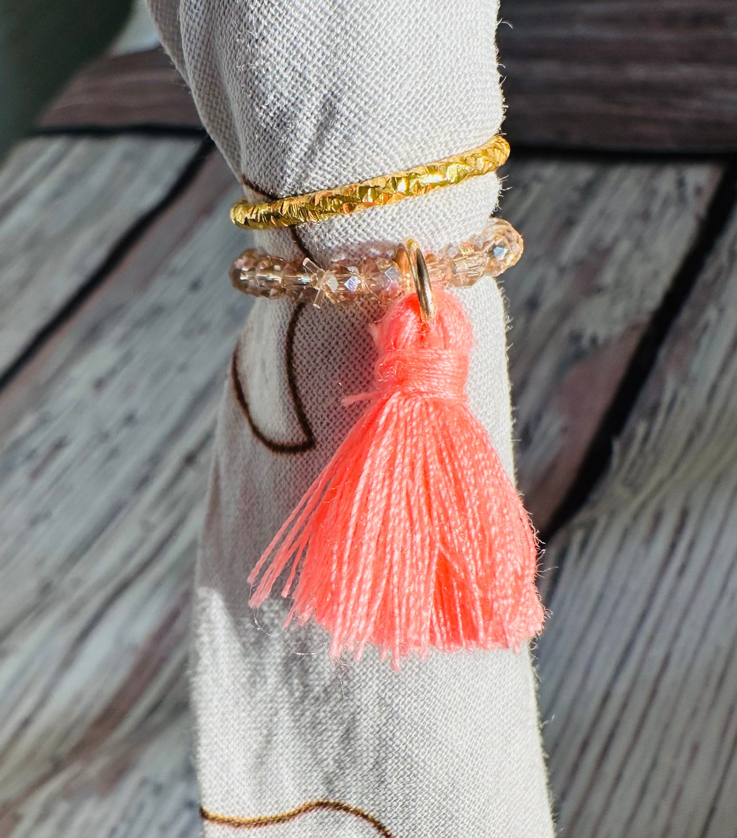 Neon Pink Tassel Bandana Charm