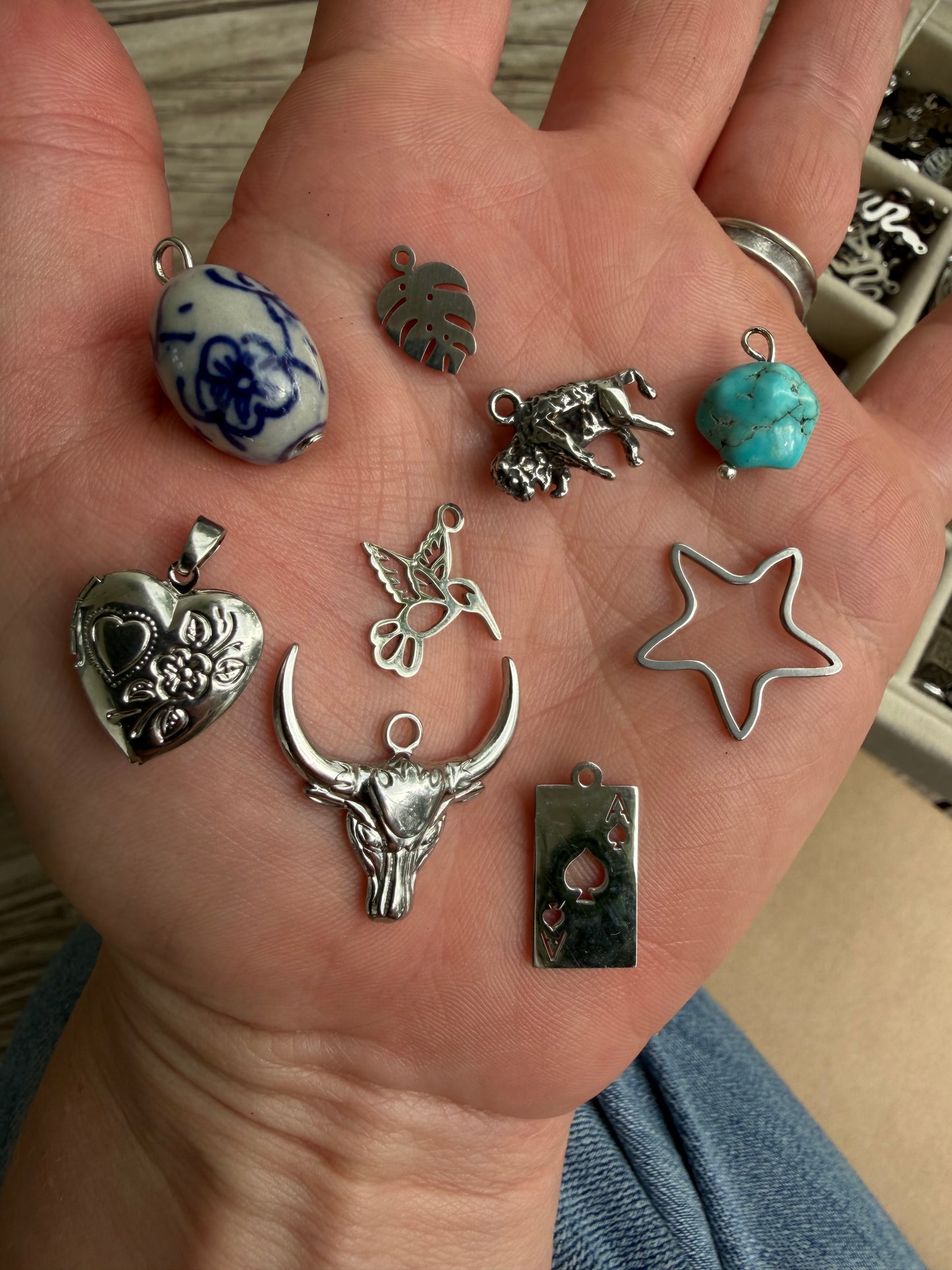 Silver Heart Locket Charm