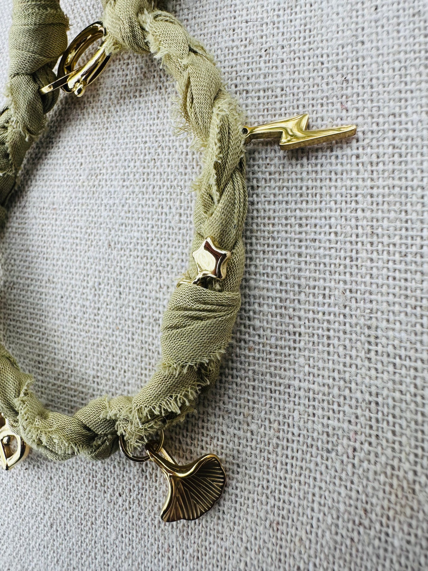 Chartreuse & Gold Bandana Bracelet