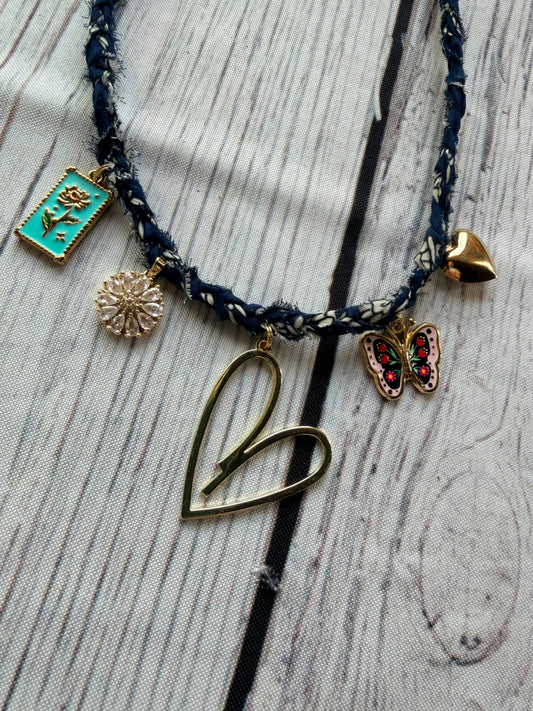 Navy Butterfly Necklace