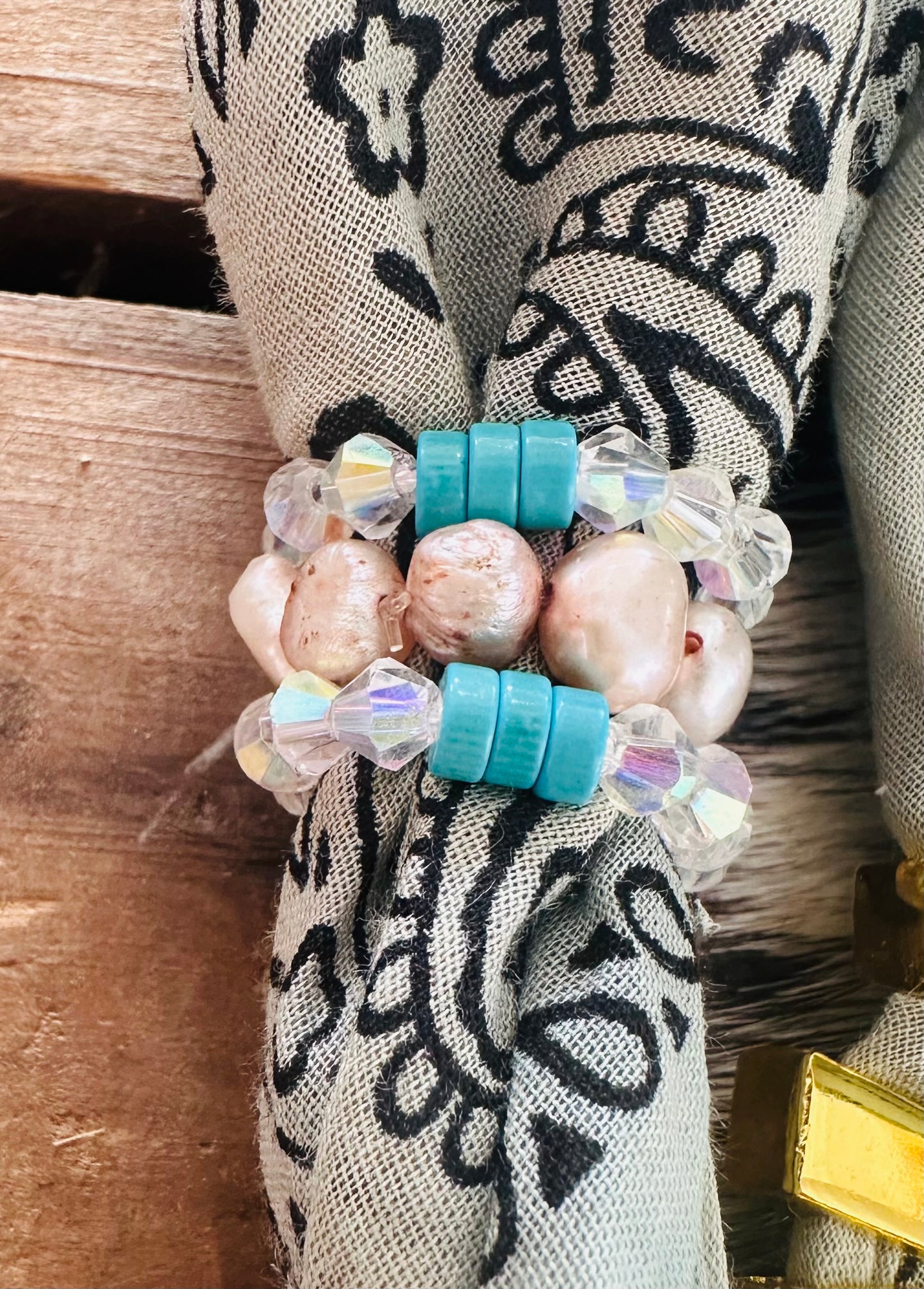 Champagne Pearl Bandana Charm