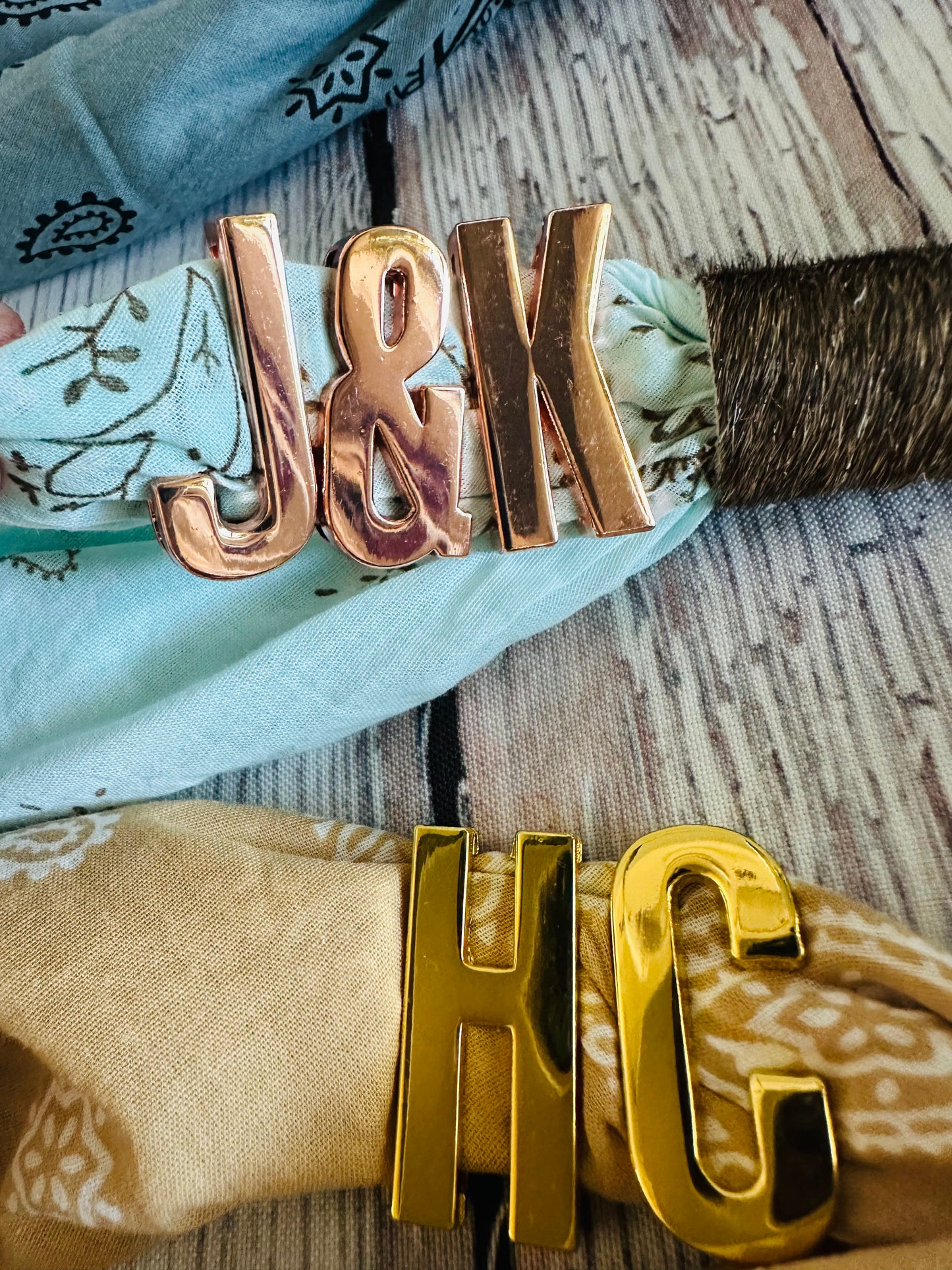 Rose Gold Letter Bandana Charm