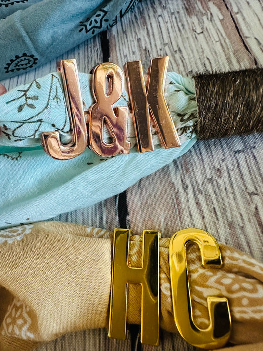 Rose Gold Letter Bandana Charm
