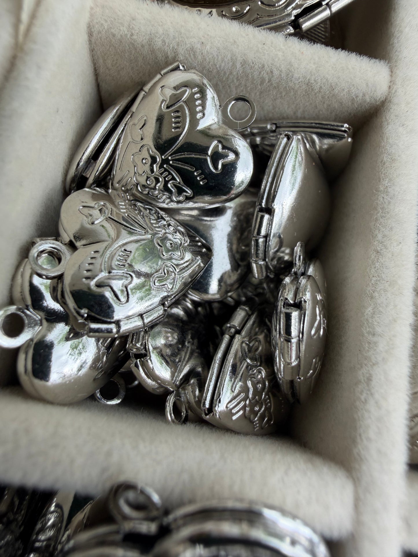 Silver Heart Locket Charm