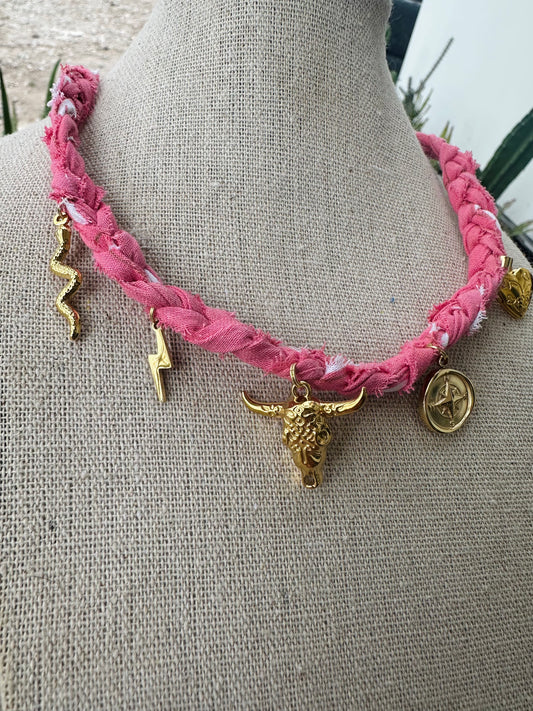 Pink Bandana Necklace