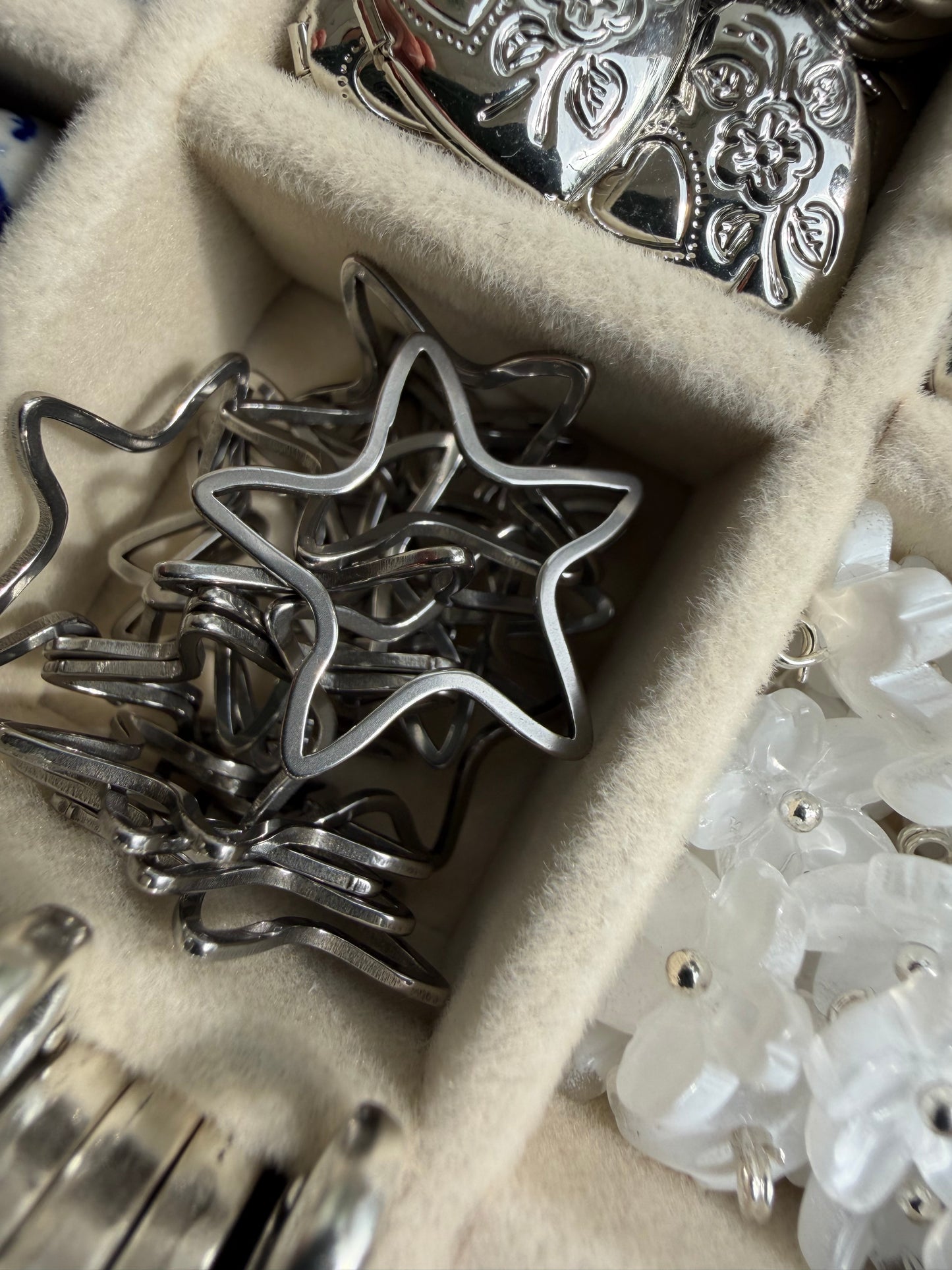 Large Hollow Silver Star Charm
