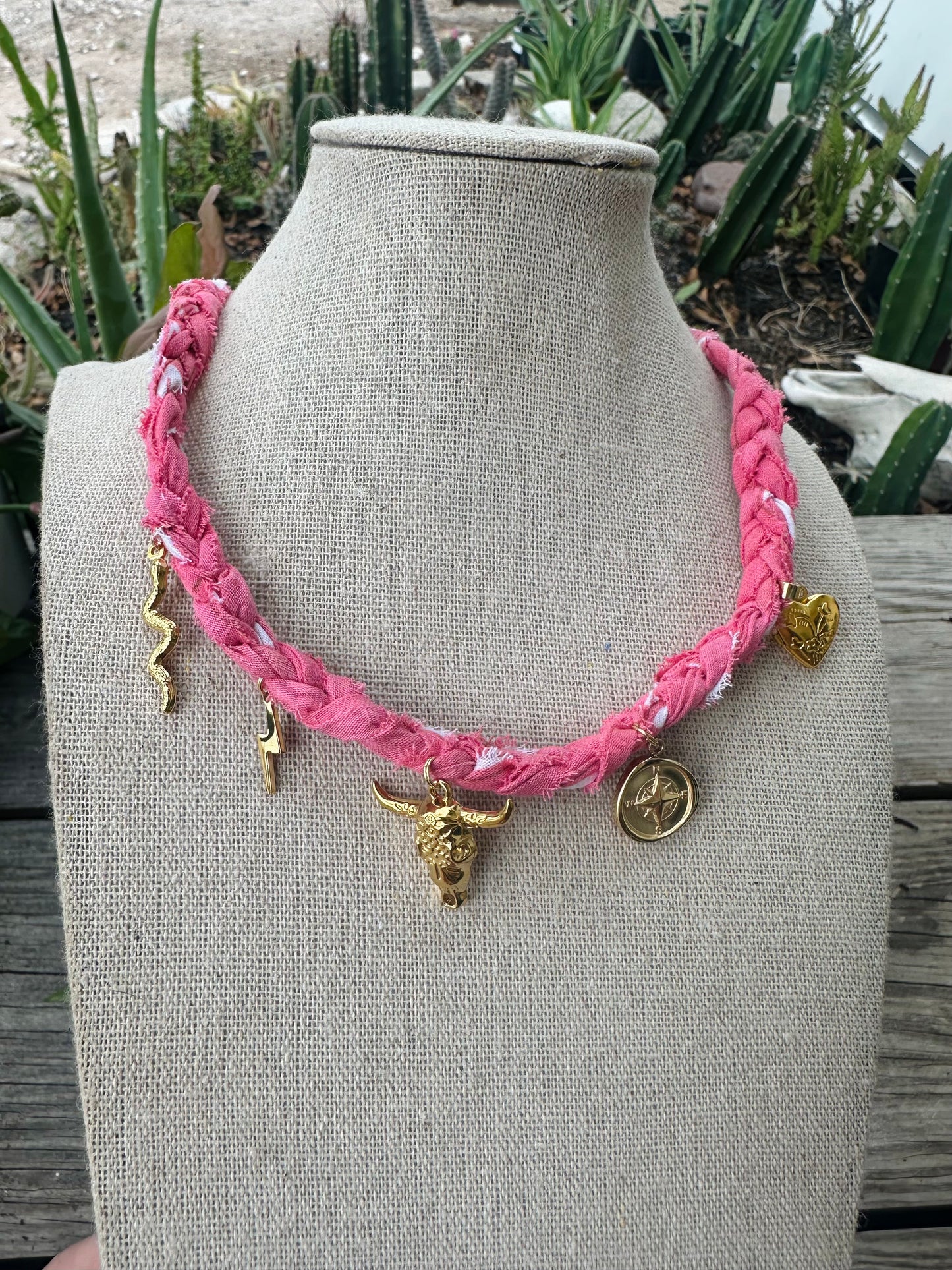 Pink Bandana Necklace