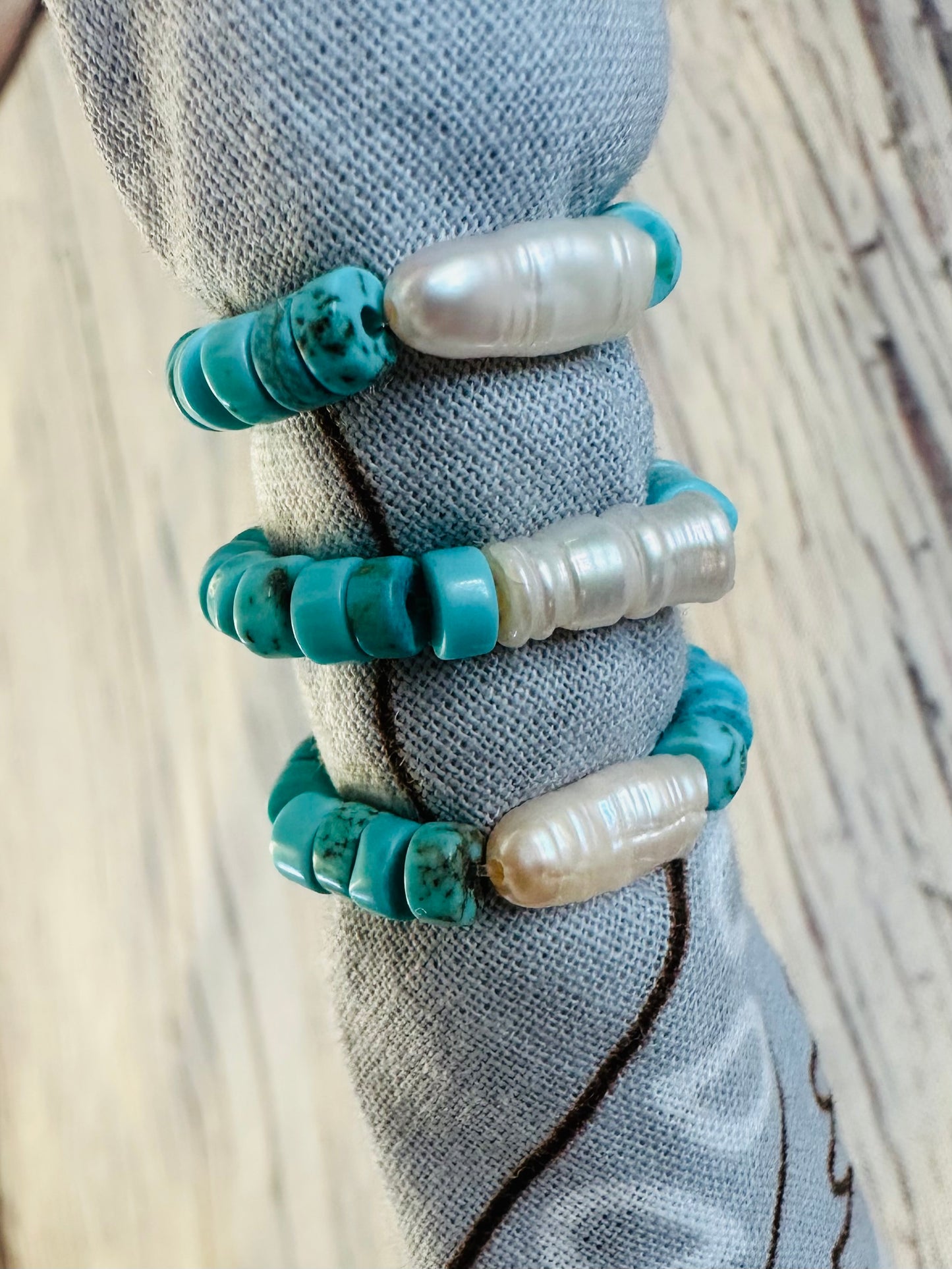 Keishi Pearl & Turquoise Bandana Charm