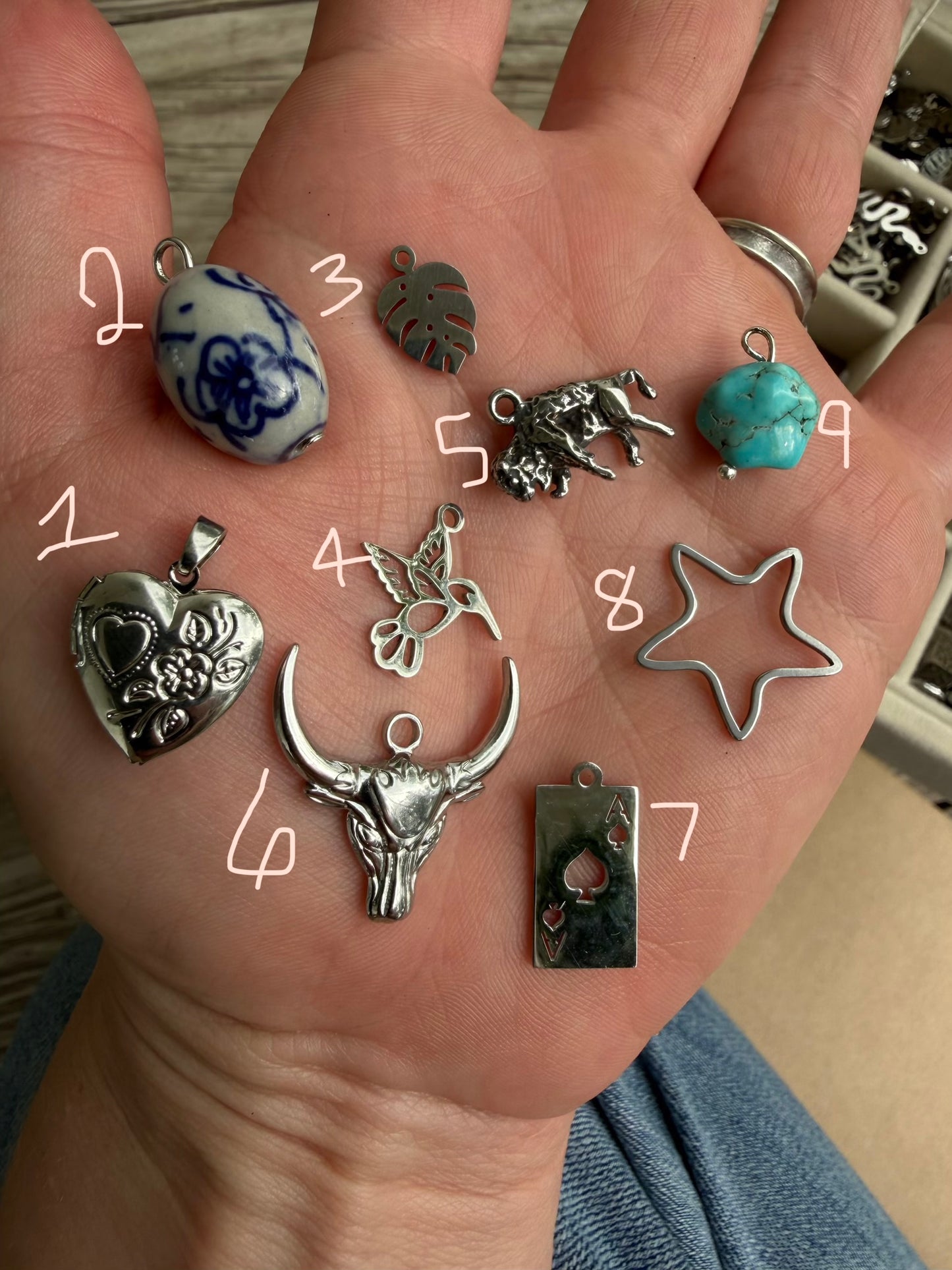 Silver Hummingbird Charm