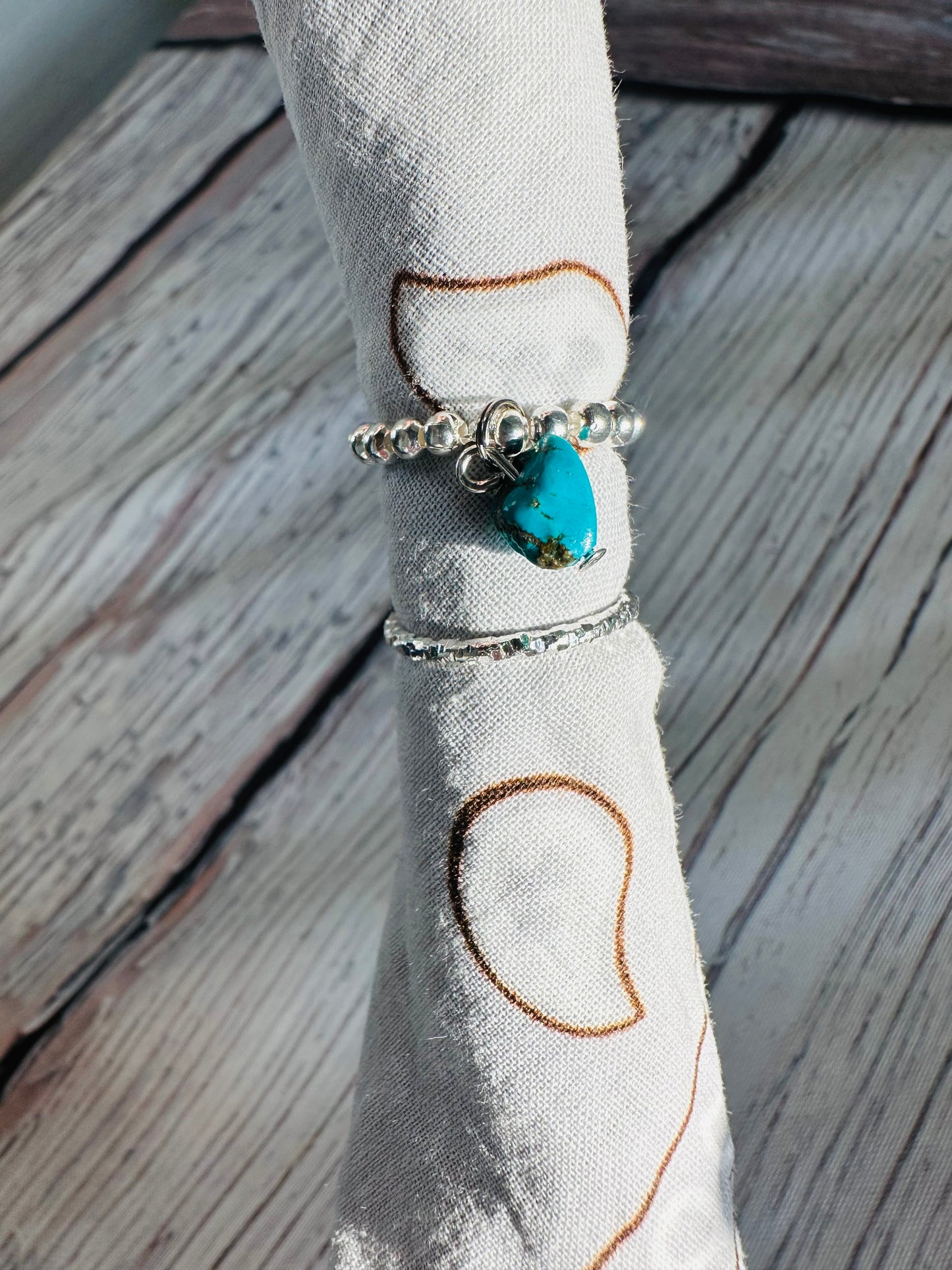 Silver & Turquoise Bandana Charm