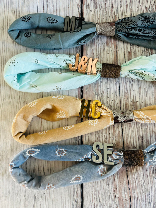 Silver Letter Bandana Charm