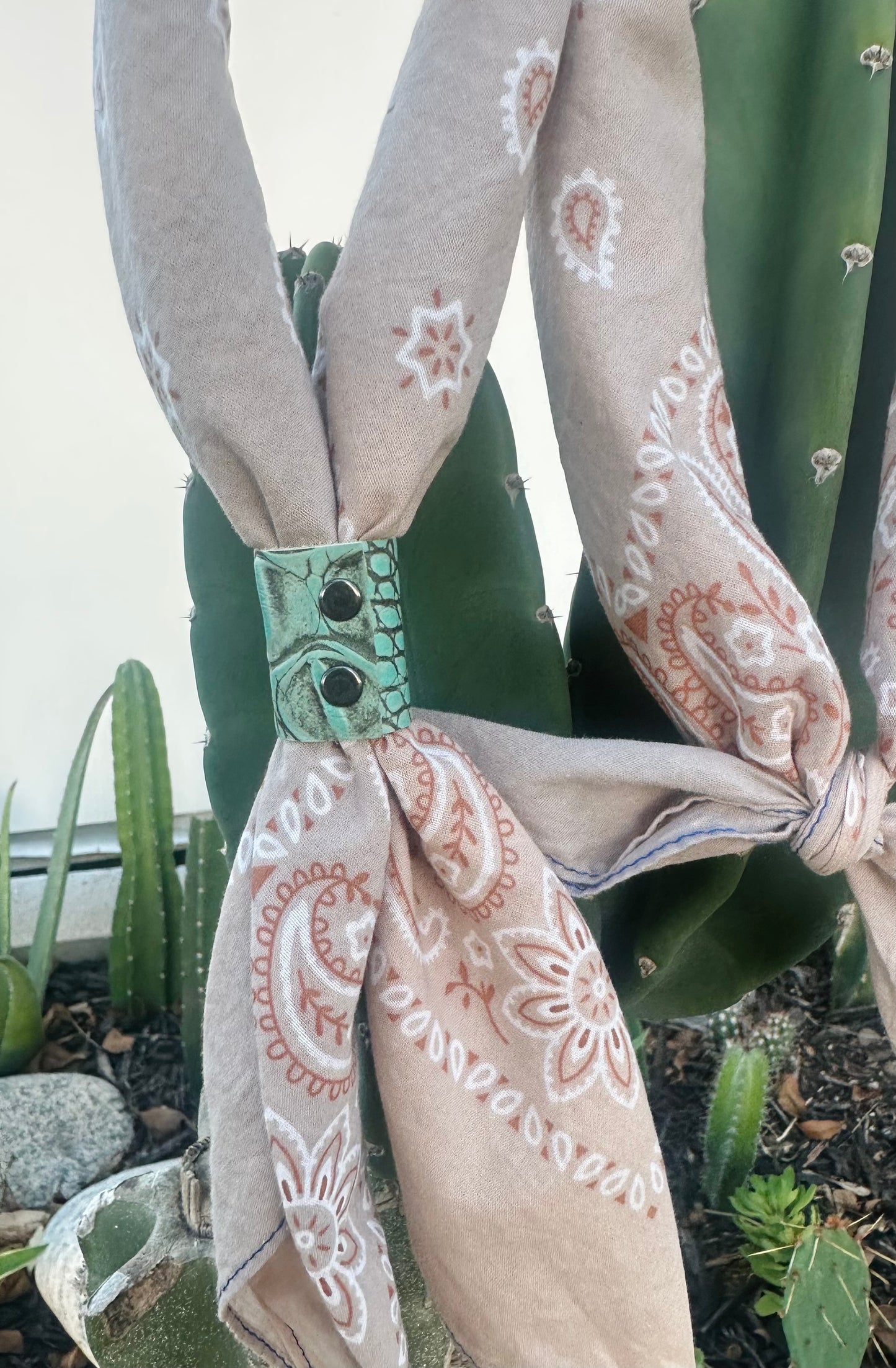 Turquoise Croc Bandana Slide