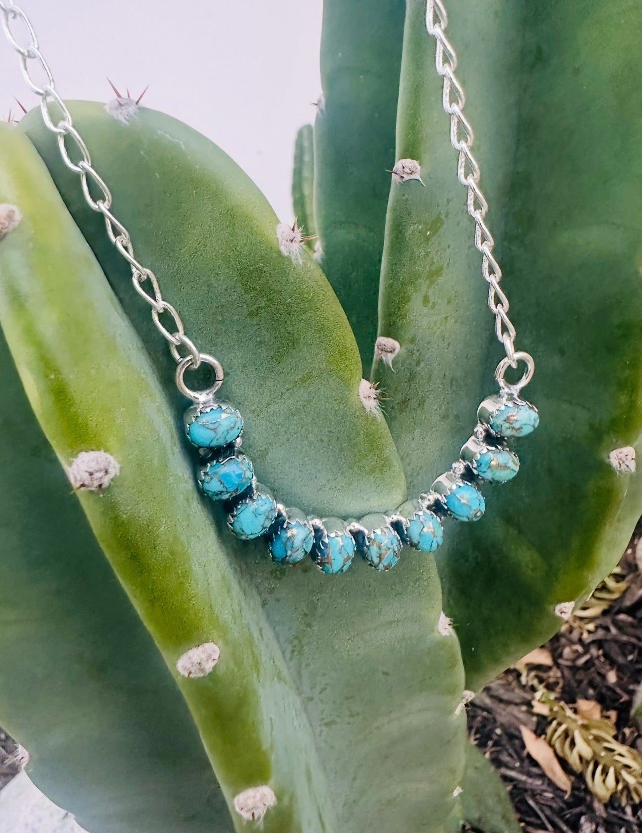 Turquoise Curved Bar Necklace