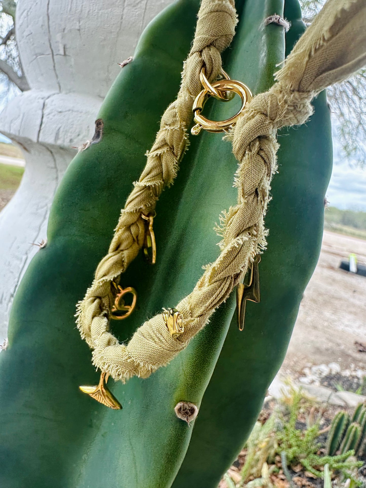 Chartreuse & Gold Bandana Bracelet
