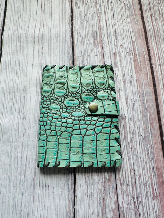 Turquoise Croc Passport Cover