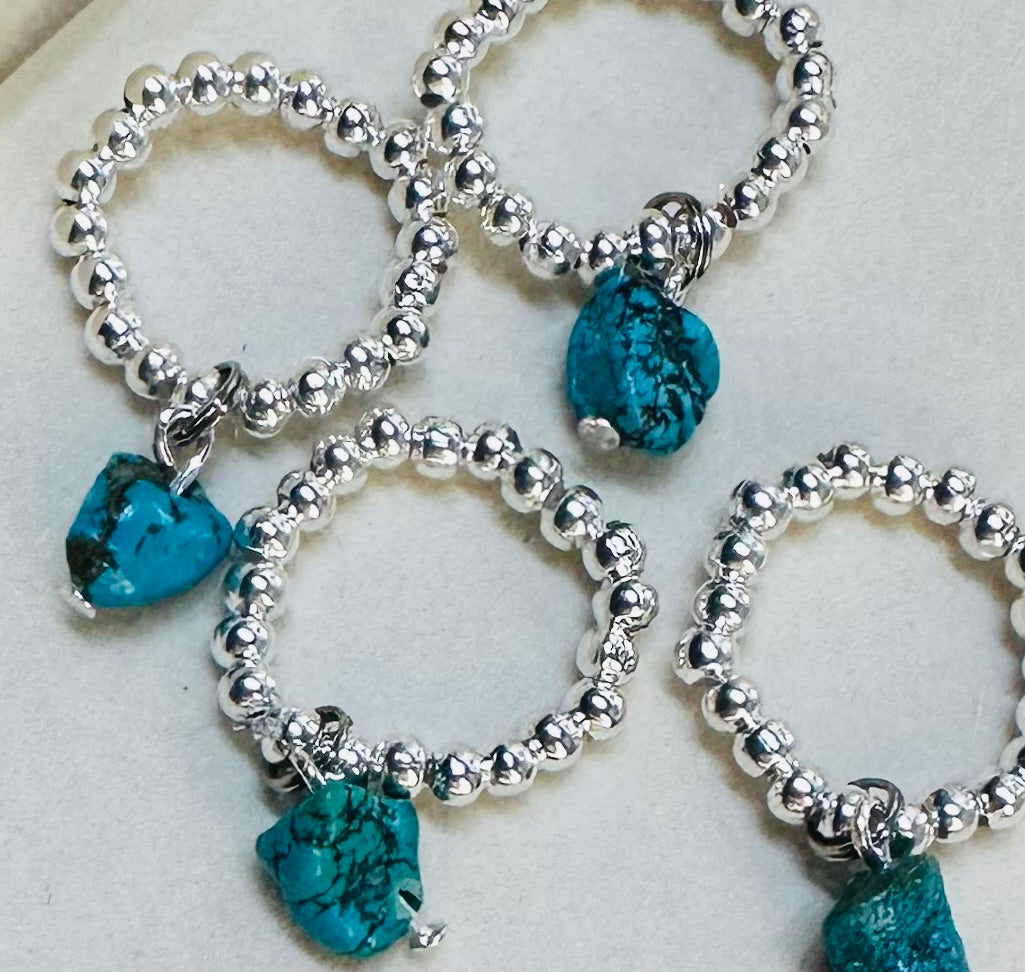 Silver & Turquoise Bandana Charm