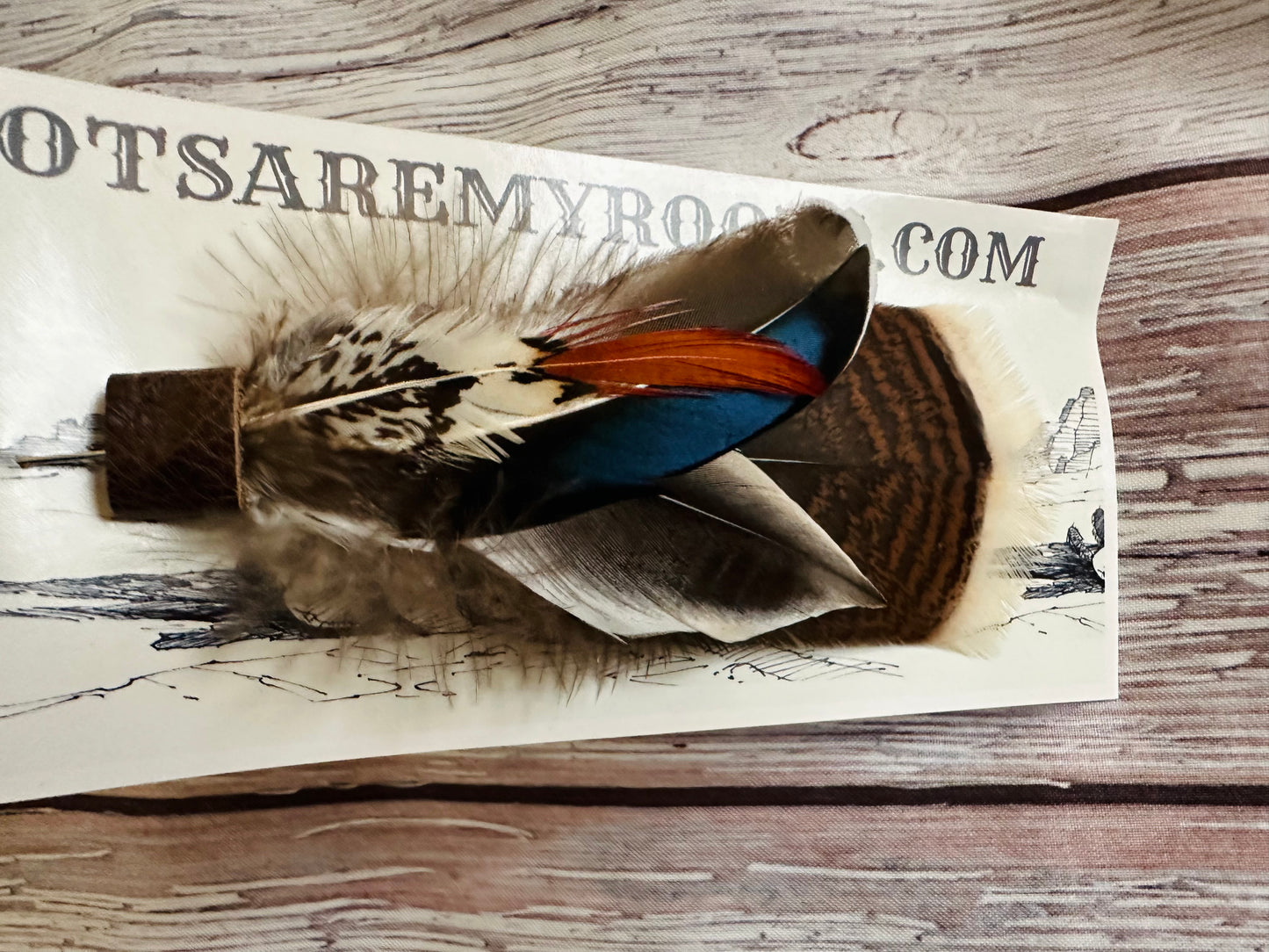 Turkey & Pheasant Feather Hat Pin