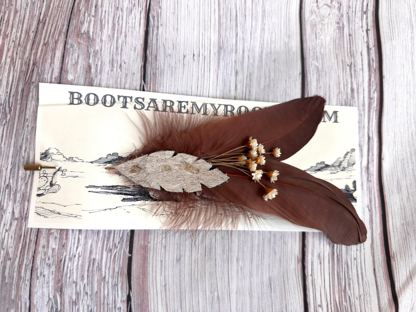 Mauve Feather Hat Pin