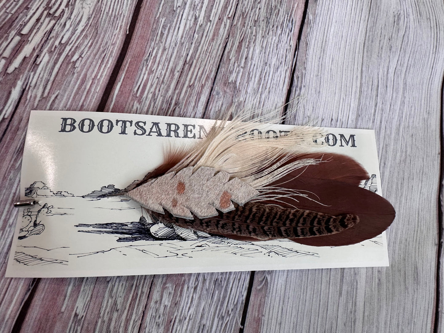 Copper & Mauve Feather Hat Pin