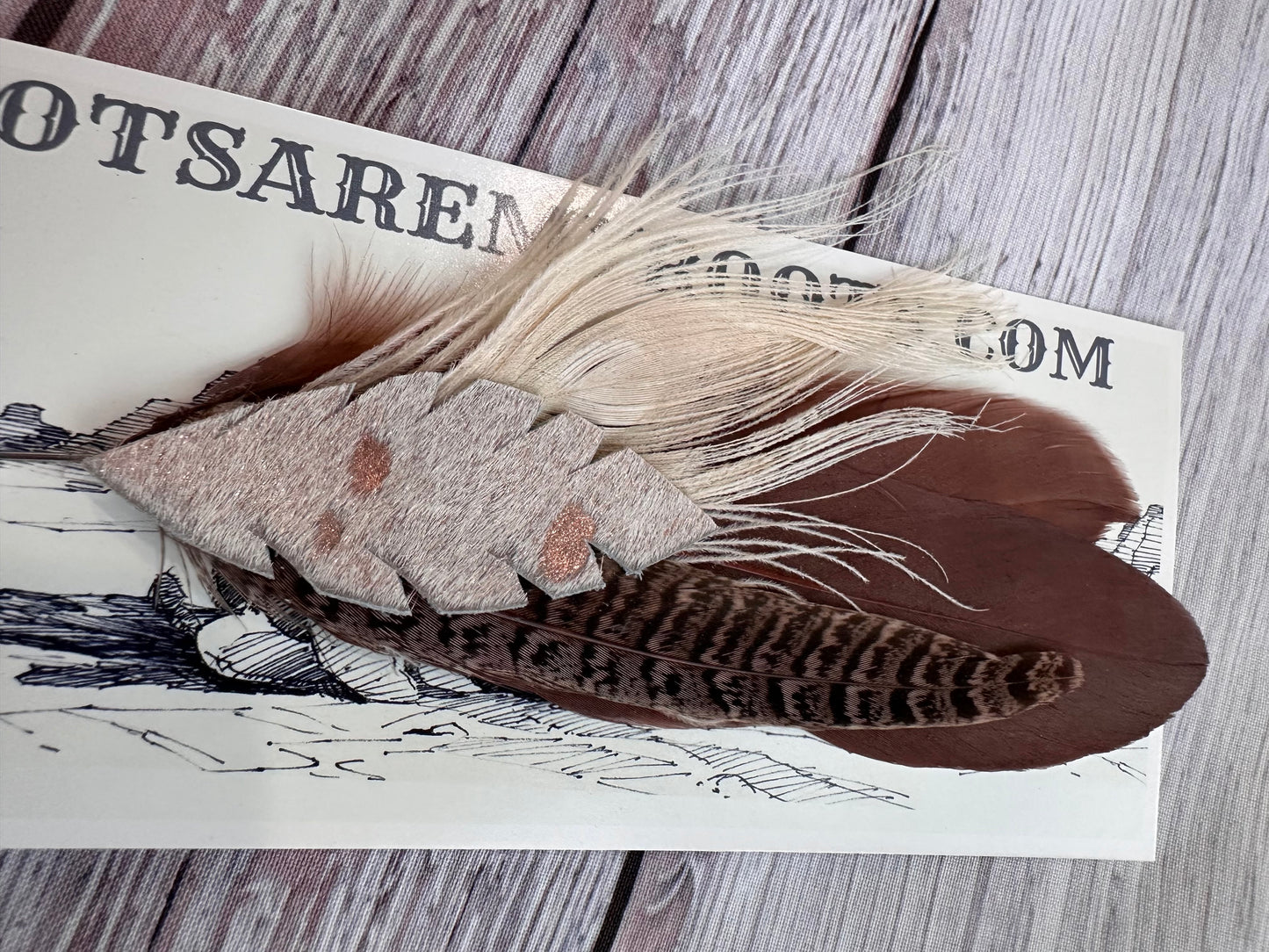 Copper & Mauve Feather Hat Pin