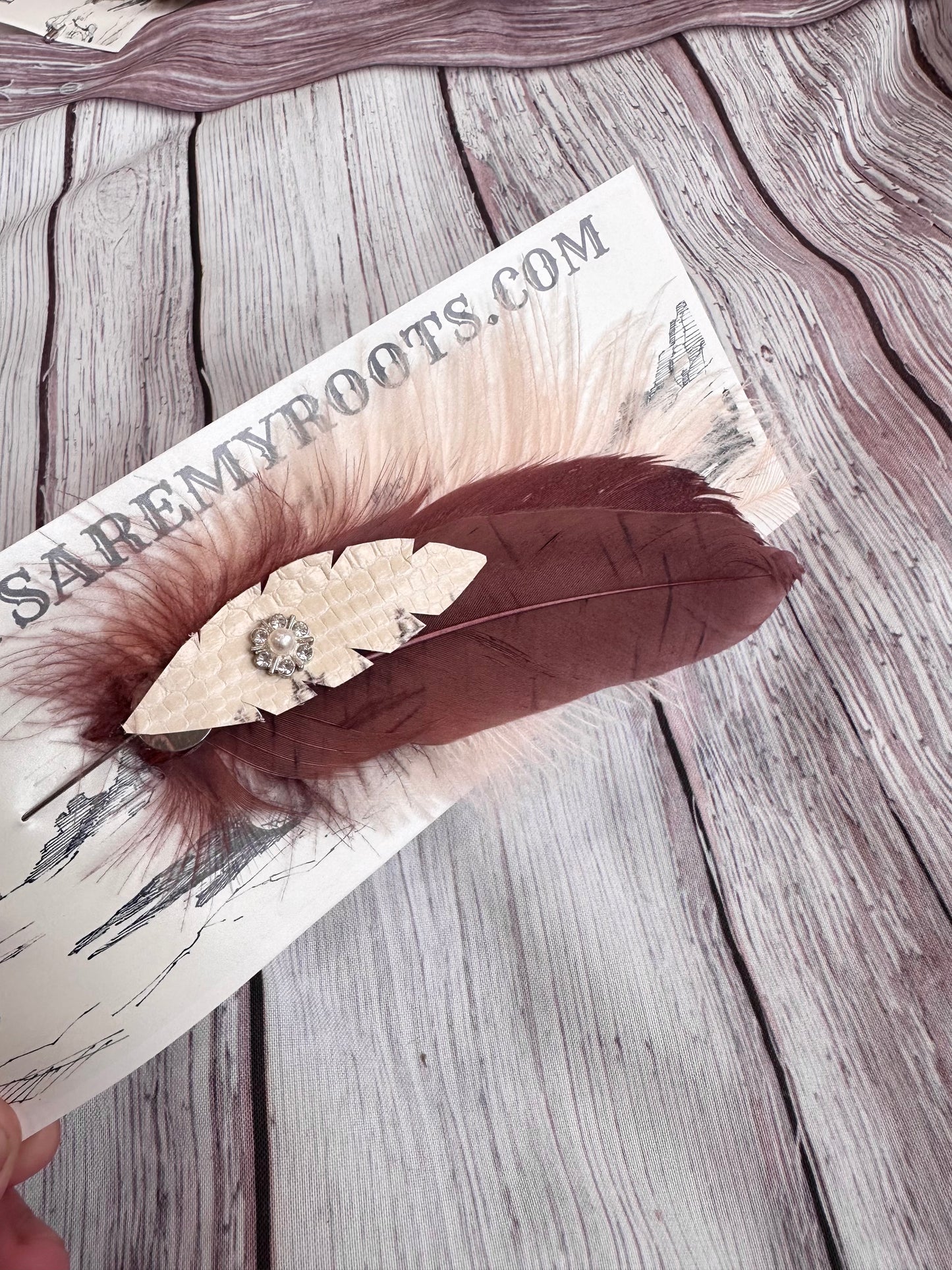 Mauve Feather Hat Pin