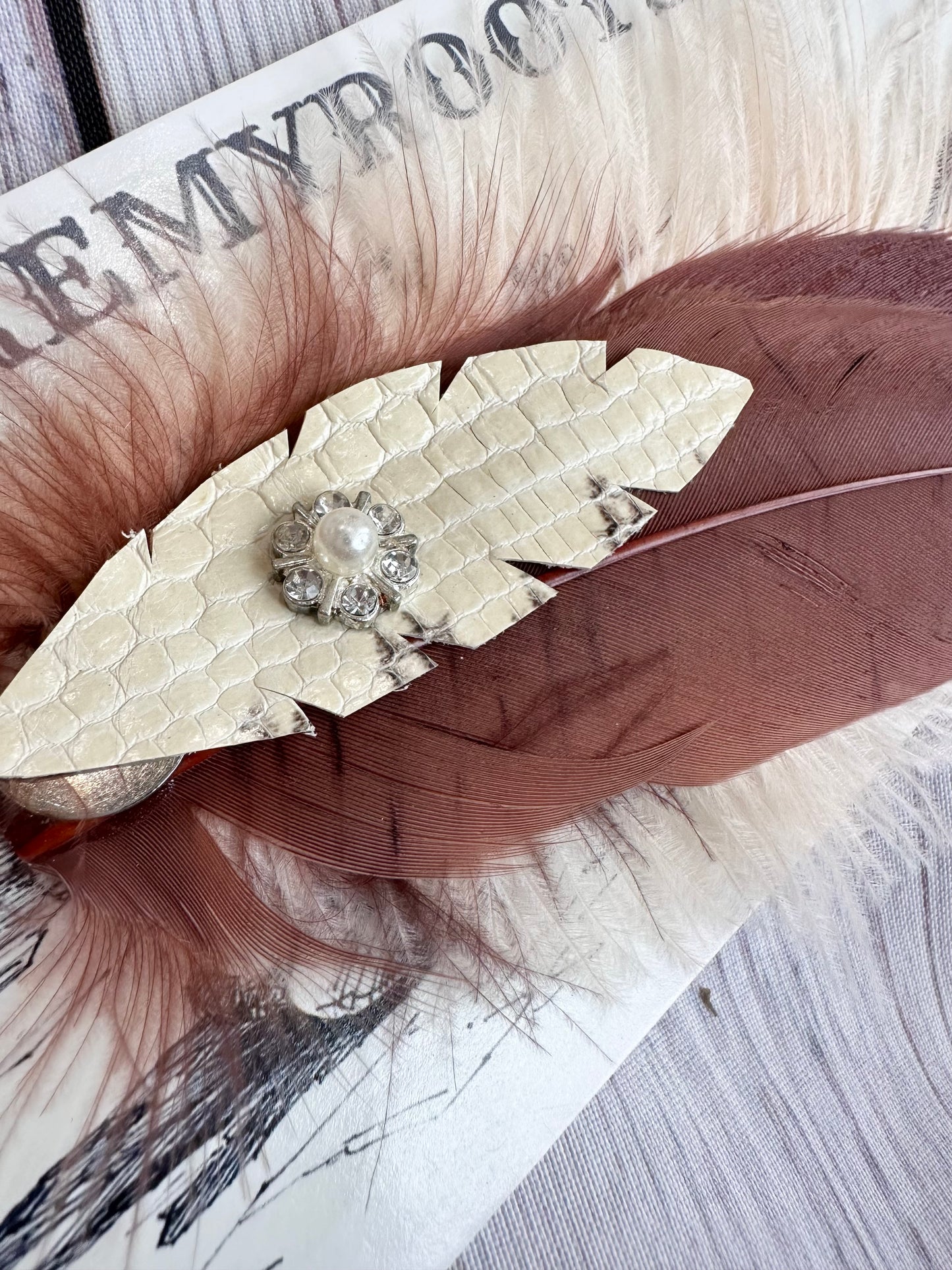 Mauve Feather Hat Pin