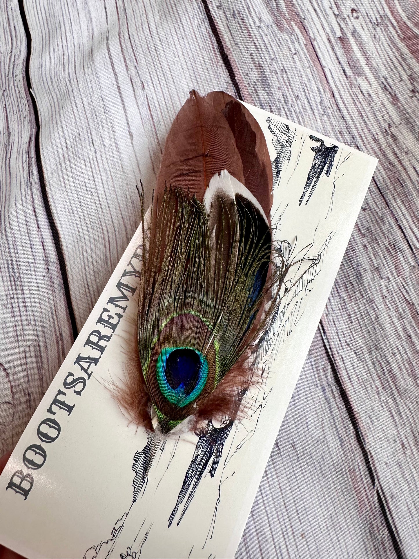 Mauve & Peacock Feather Hat Pin