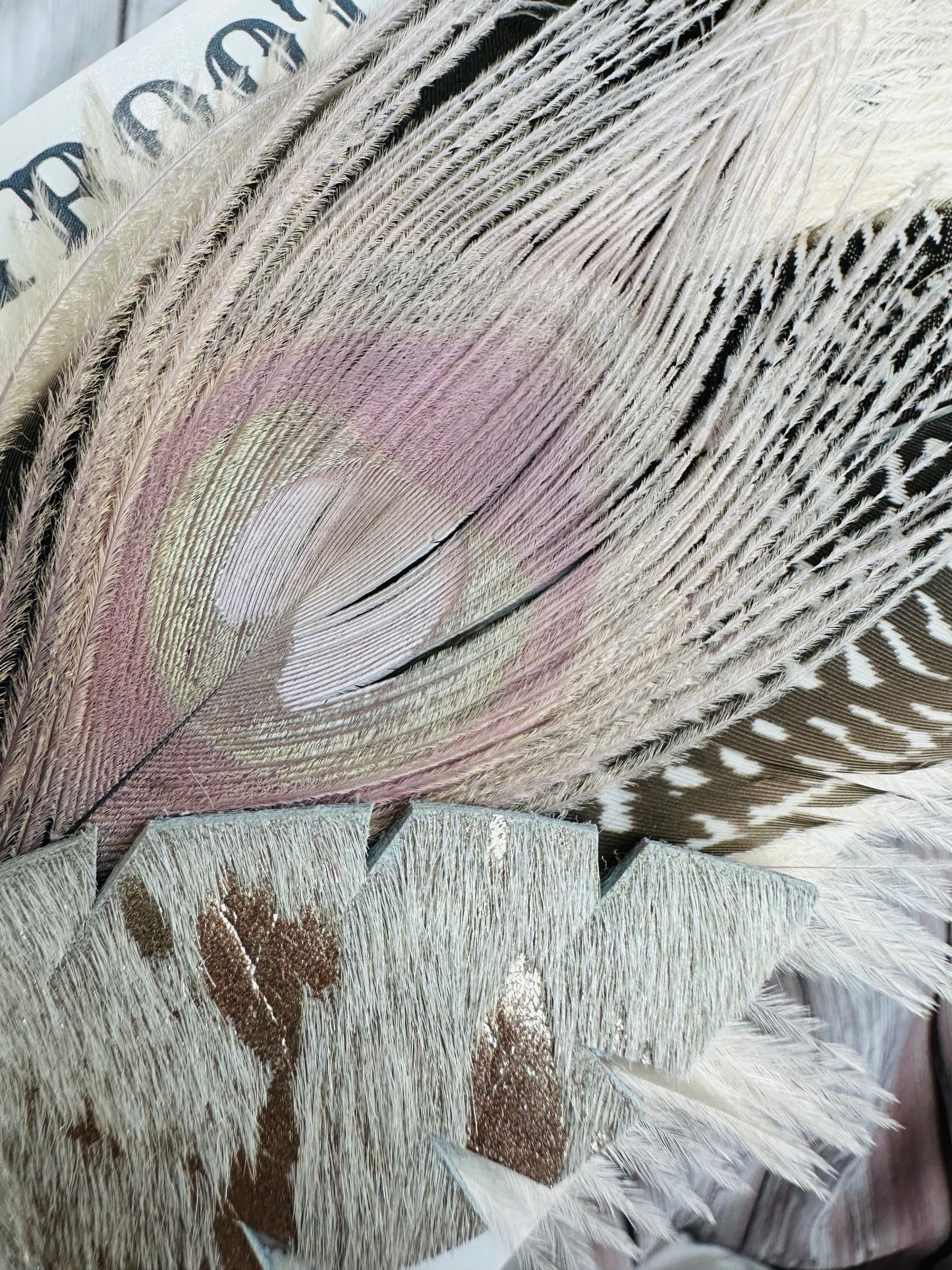 Lavender Peacock Feather Hat Pin